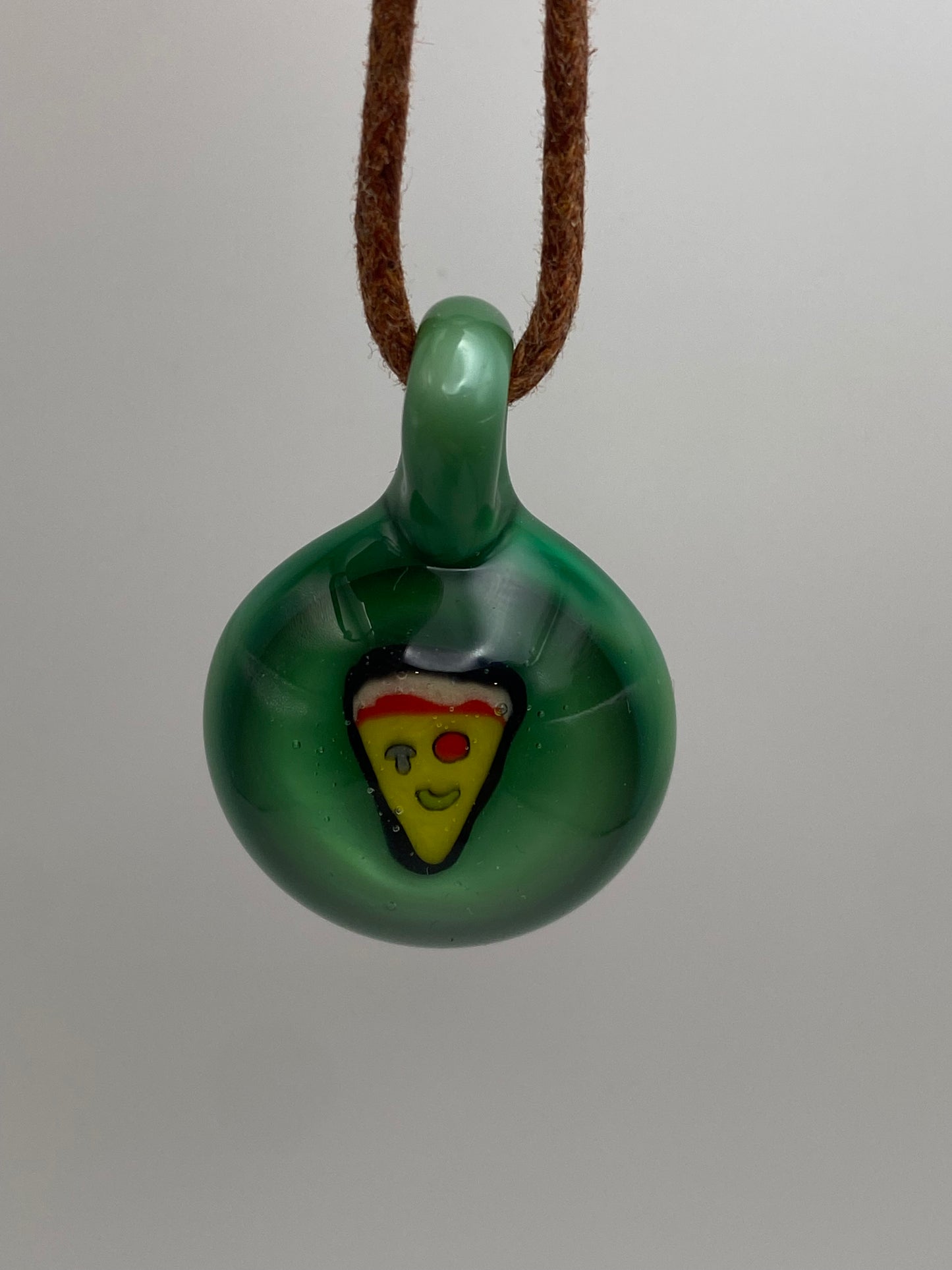 Happy Pizza Slice Pendant - Chromium