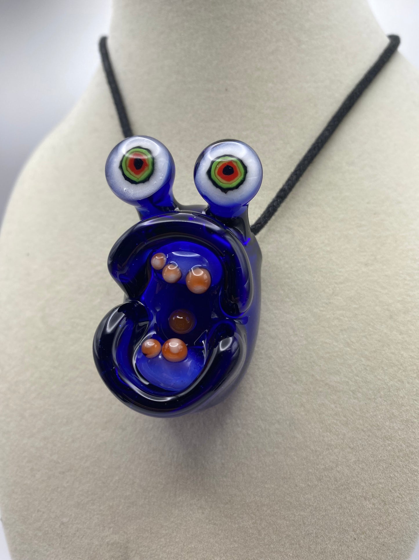 Little Monsters Pendant - Lite Cobalt w/ Rasta Eyes