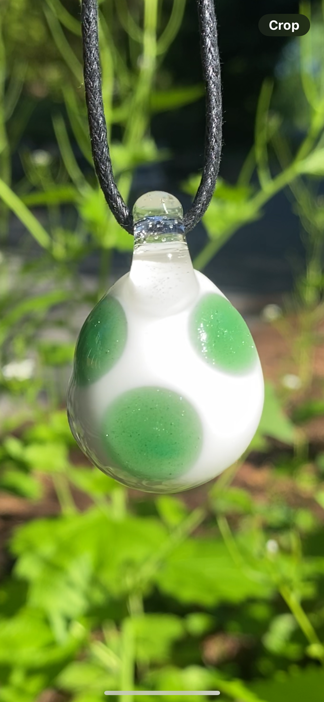 Yoshi Egg Pendant - Green Stardust w/ UV loop – Choose Happy Glass LLC