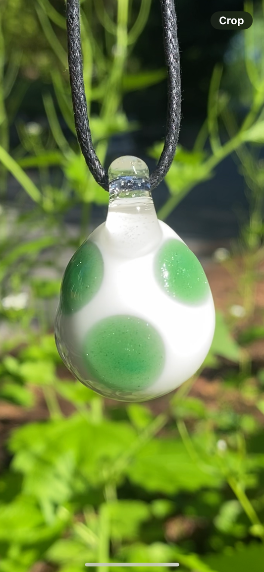 Yoshi Egg Pendant - Green Stardust w/ UV loop