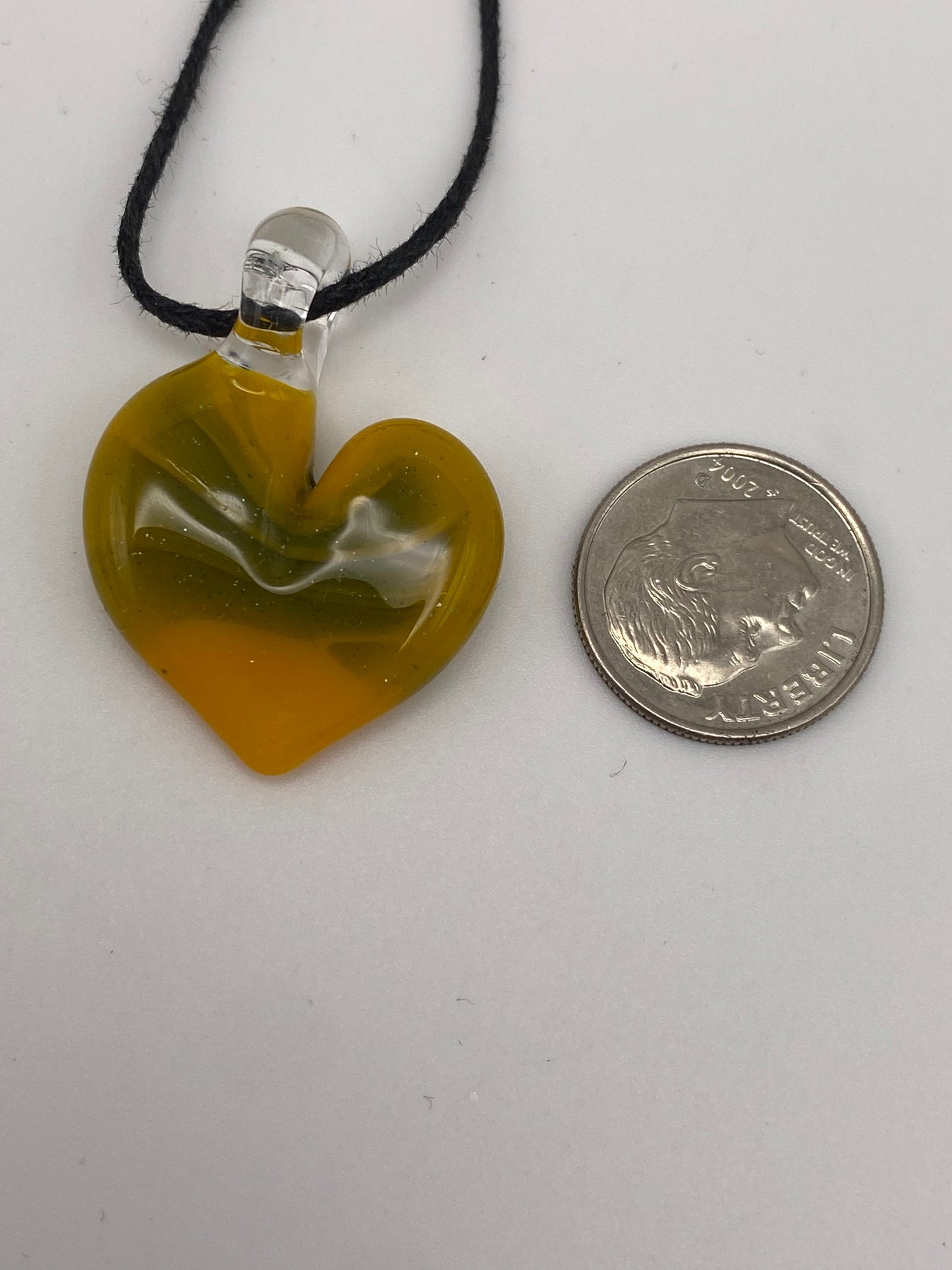 Heart Pendant - Golden Rod/ Blue Stardust