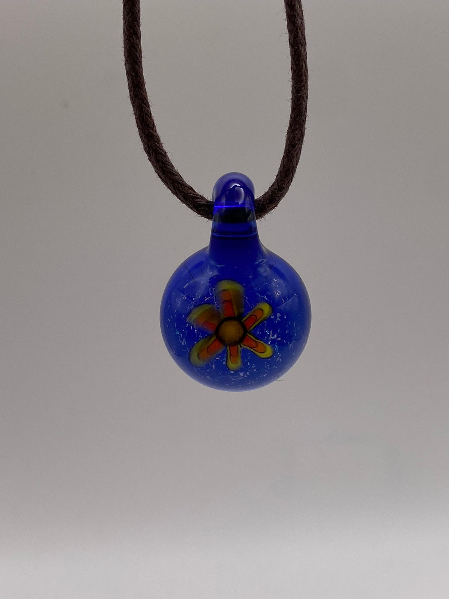 Psychedelic Flower Pendant - Lite Cobalt