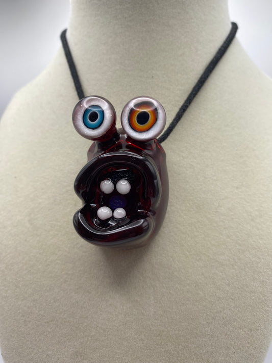 Little Monsters Pendant - Ruby Slippers w/ Fire and Ice eyes