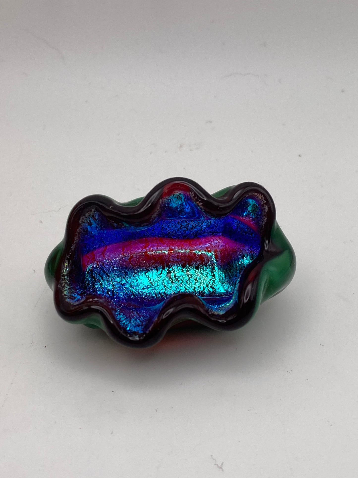 Clam Shell Dichroic Sculpture - comes with removable pearl