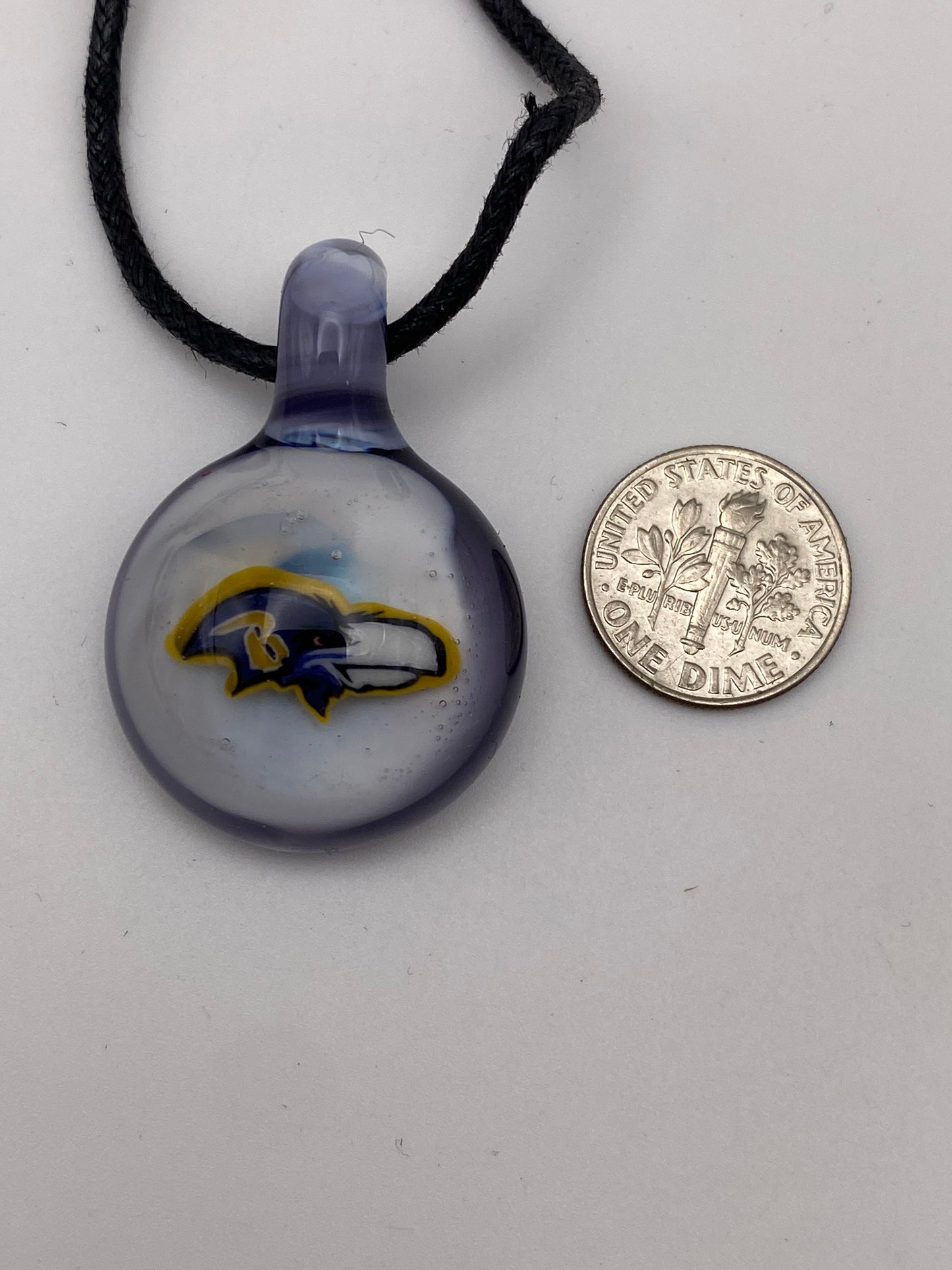 Baltimore Ravens Pendant - White/Dark Purple