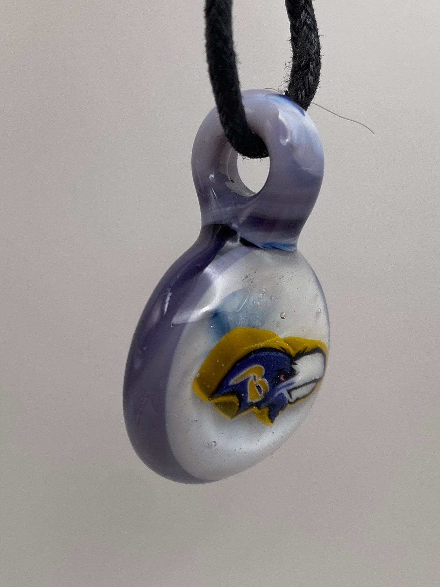 Baltimore Ravens Pendant - White/Dark Purple