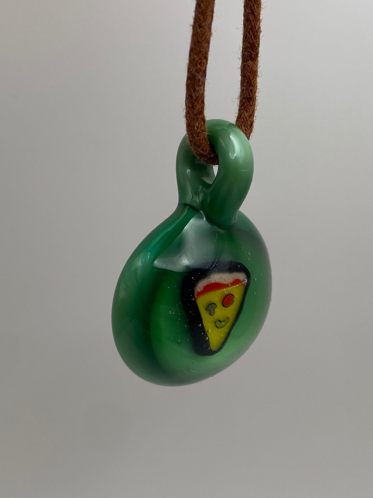 Happy Pizza Slice Pendant - Chromium