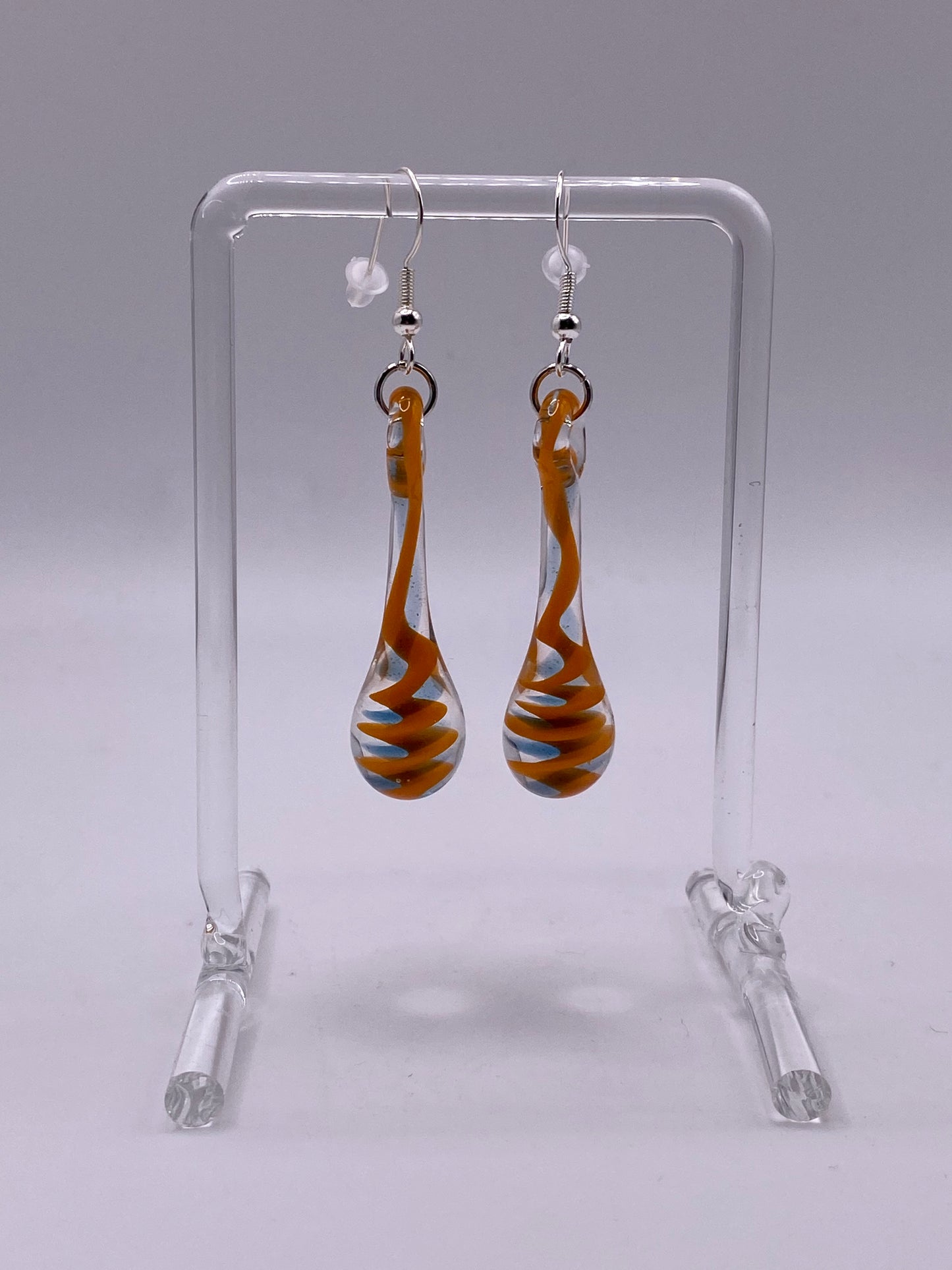 Drip Drop Earrings - Blue Stardust and Lava