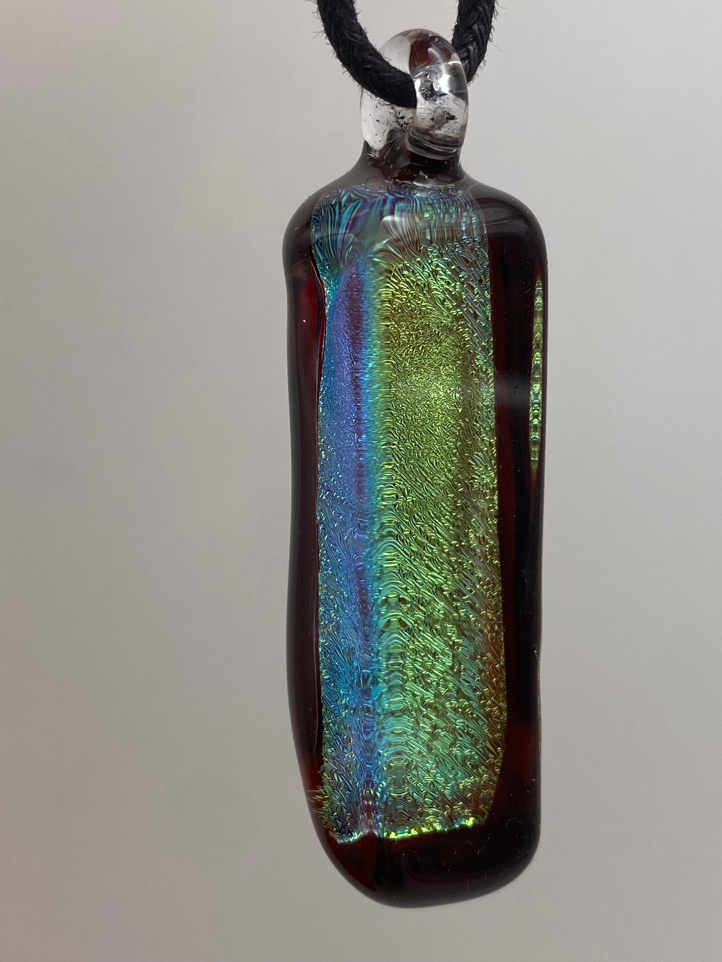 Dichroic Slab Pendant - Gold/blue/ruby red
