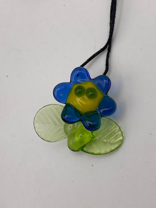 Flower Pendant - yellow/blue