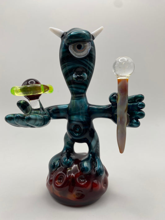 Alien Shaman Sculpture - Holding his Planet