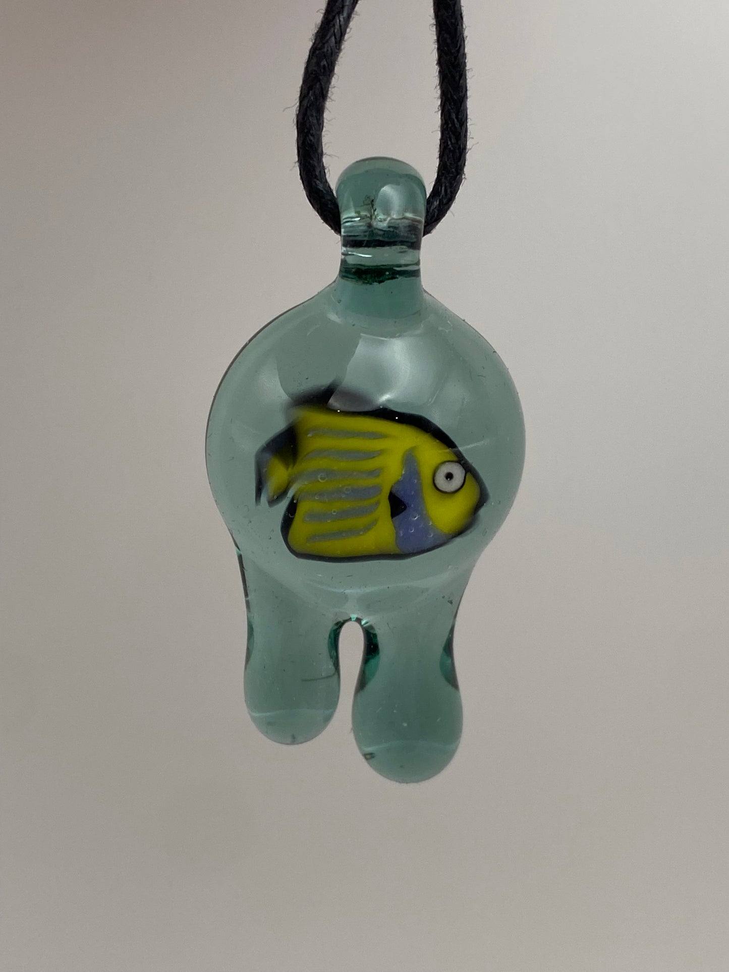 Angelfish Pendant - Teal Drips