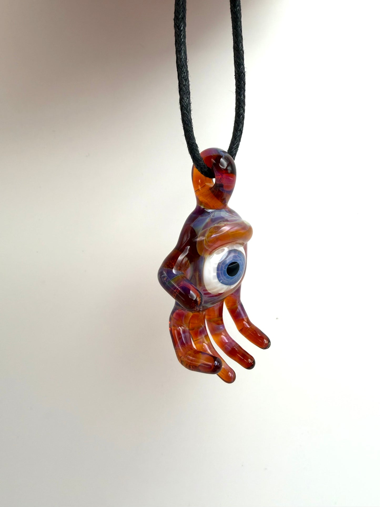 All Seeing Hand Pendant - Amber Purple