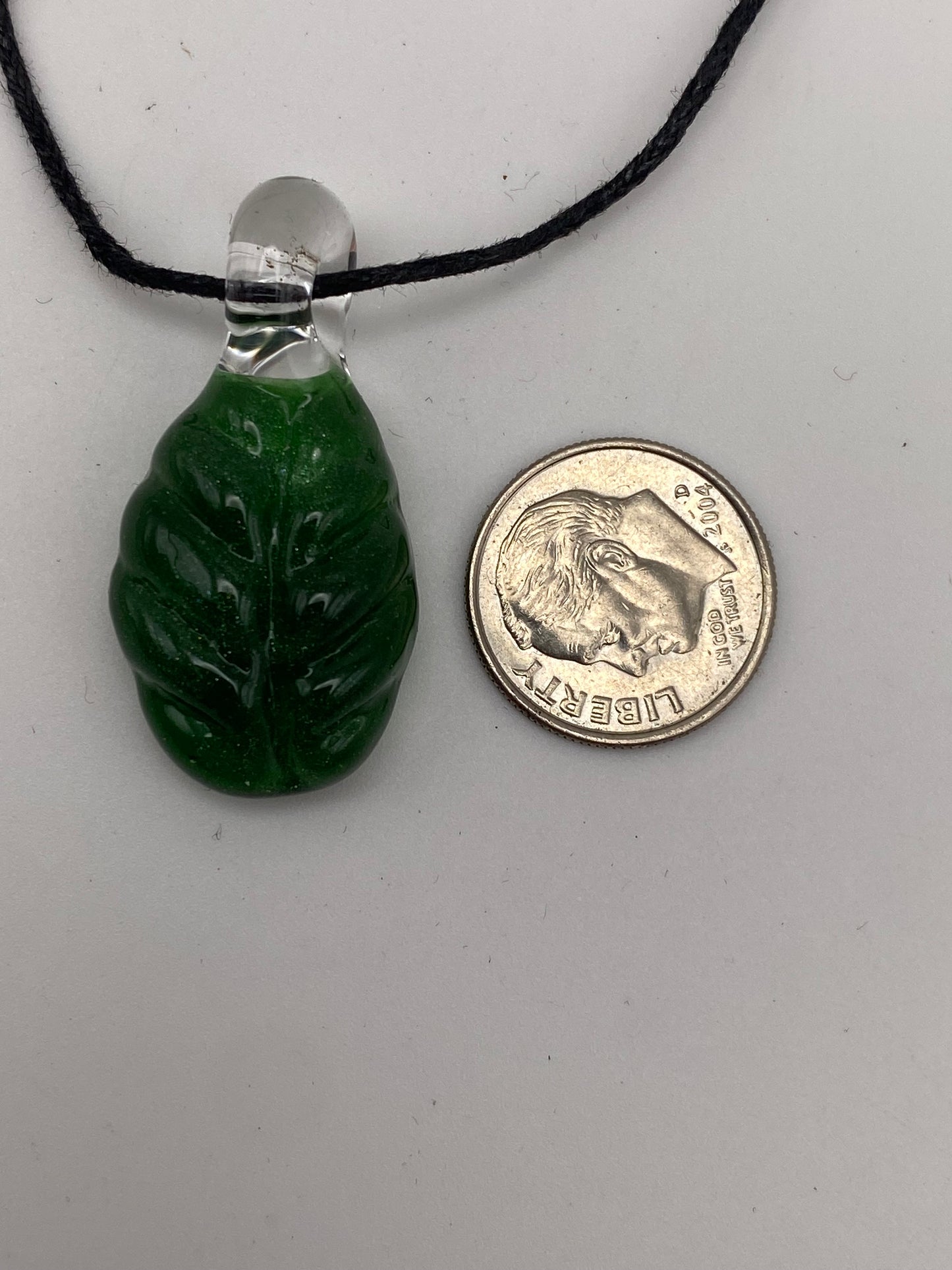 Leaf Pendant - Green Stardust