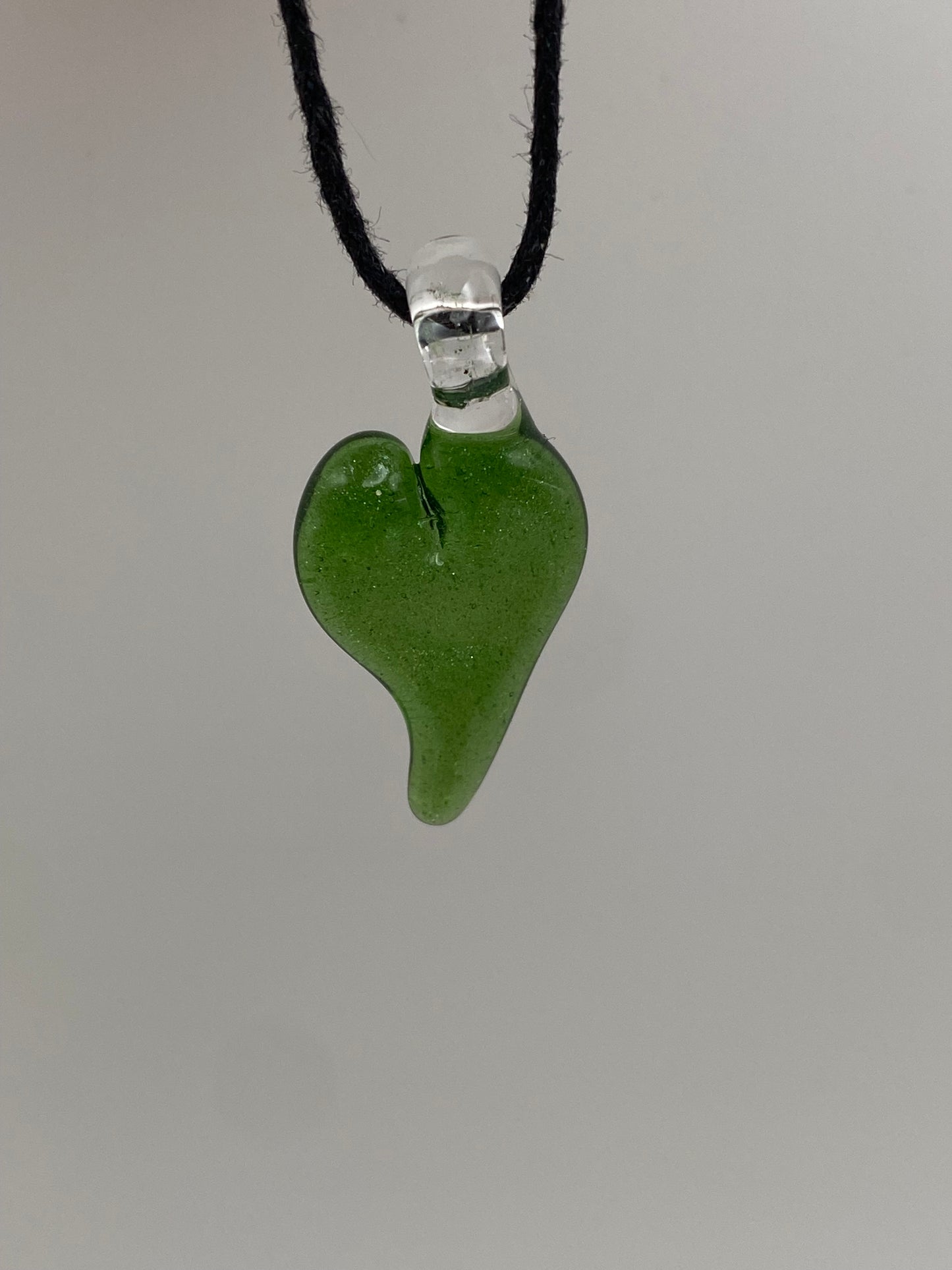 Mini Heart Pendant - Green Stardust