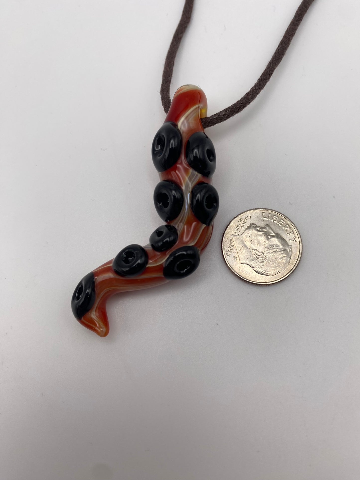 Tentacle Pendant - Butterscotch Ruby w/ Galaxy