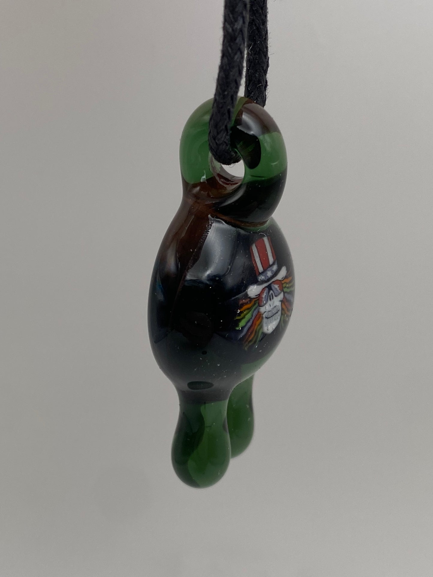 Grateful Dead Uncle Sam Pendant - Dark Green Drips
