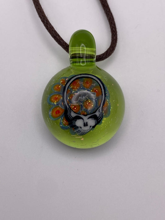 Grateful Dead Head Revolver Dichroic Pendant - Kryptonite