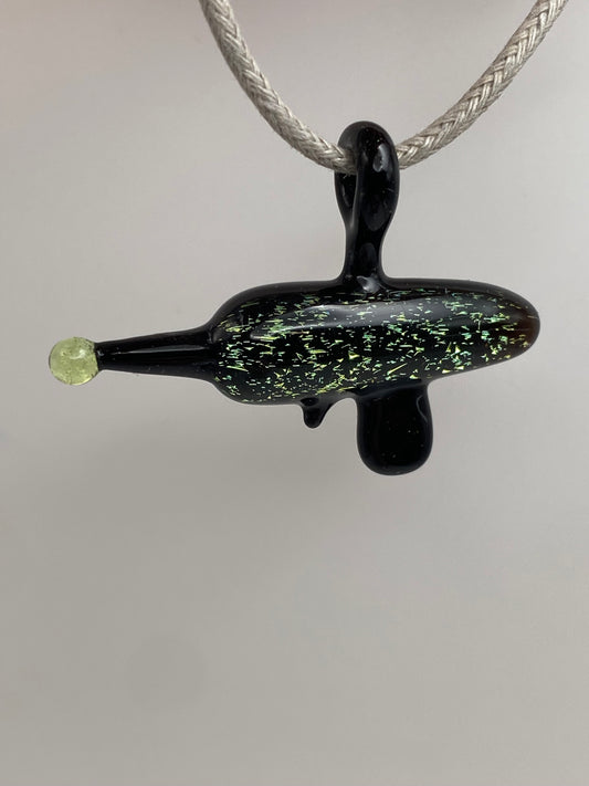 Ray Gun Pendant - Green Dichroic