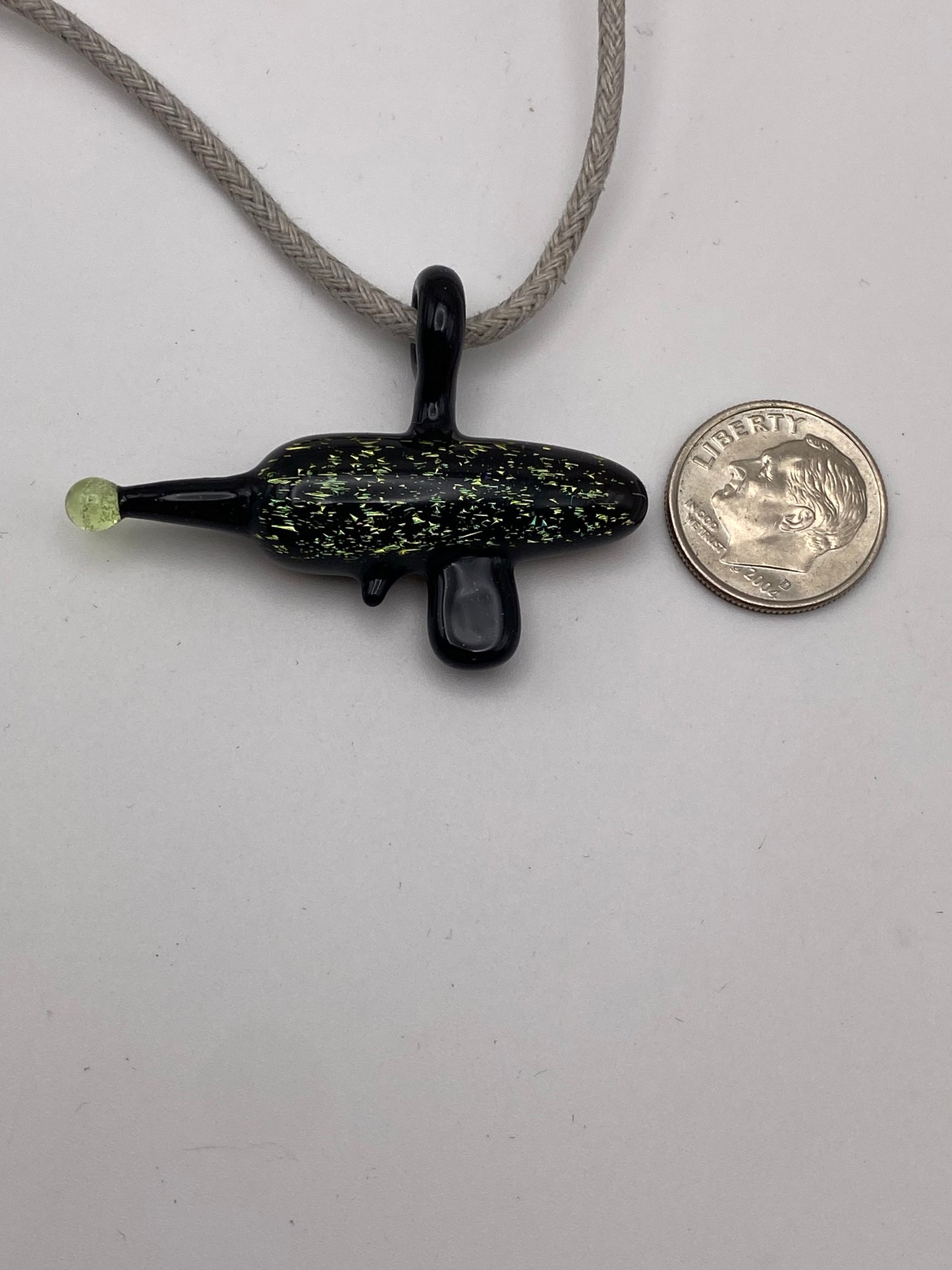 Ray Gun Pendant - Green Dichroic