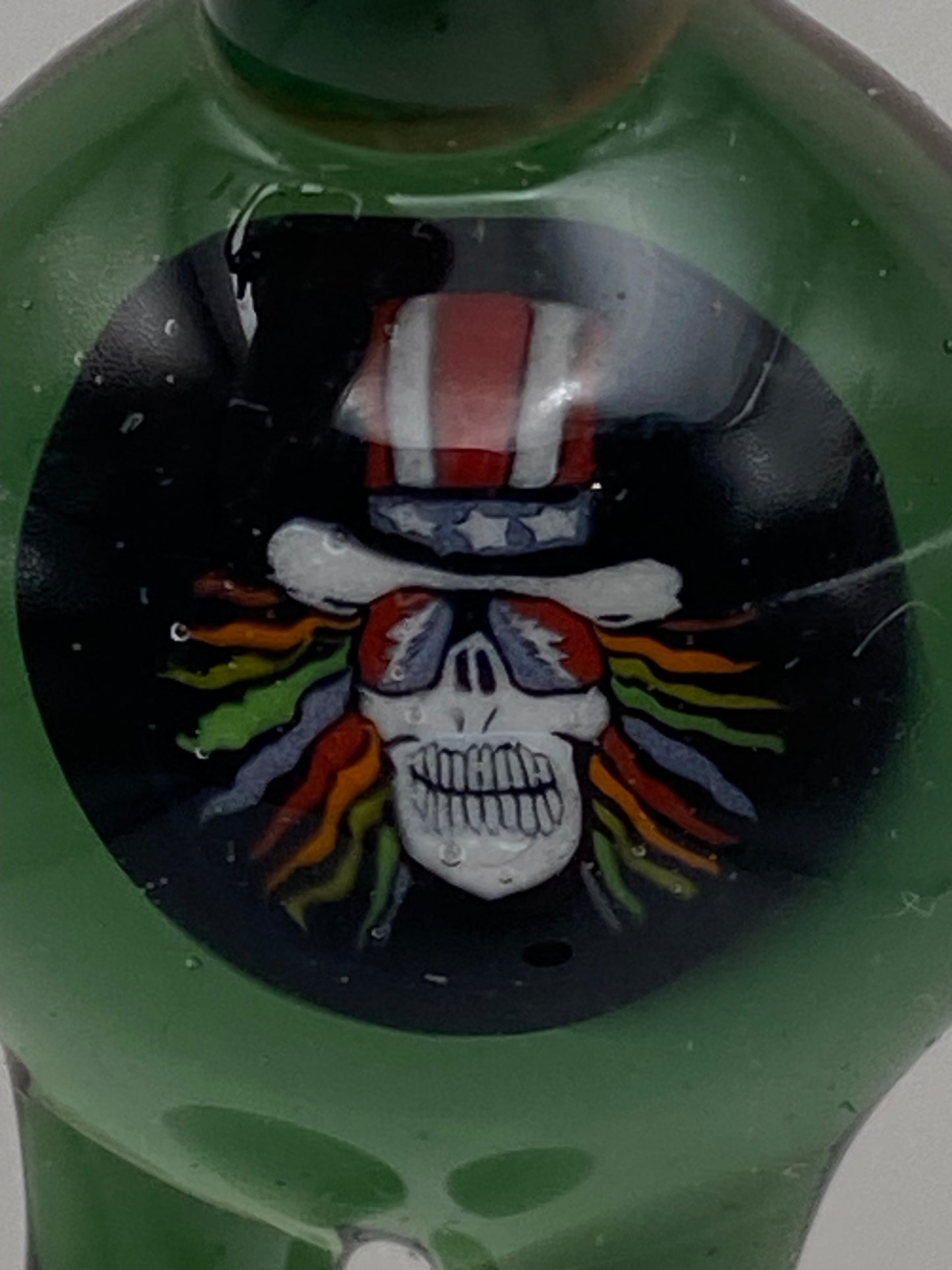 Grateful Dead Uncle Sam Pendant - Dark Green Drips